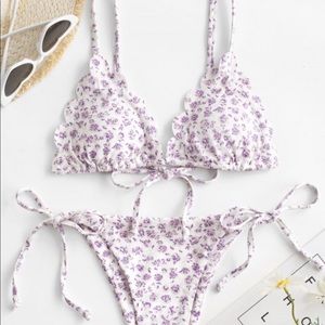 White and Purple Bikini